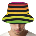 Rainbow Striped Pattern Print Bucket Hat