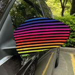 Rainbow Striped Pattern Print Car Side Mirror Covers