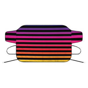 Rainbow Striped Pattern Print Car Windshield Snow Cover