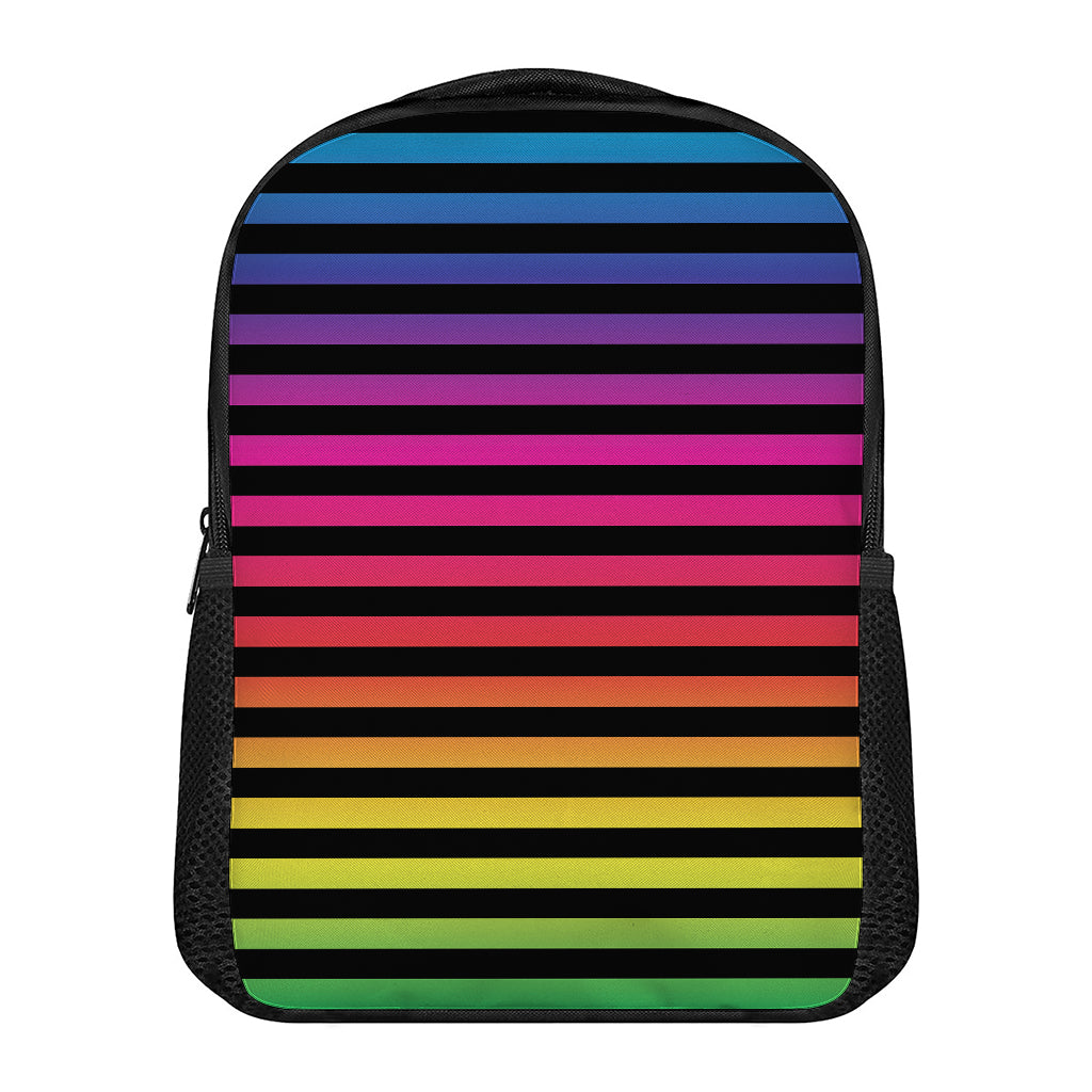Rainbow Striped Pattern Print Casual Backpack