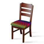 Rainbow Striped Pattern Print Chair Cushion Cover