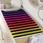 Rainbow Striped Pattern Print Changing Pad Cover