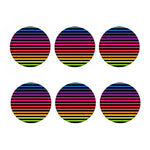 Rainbow Striped Pattern Print Coaster Set