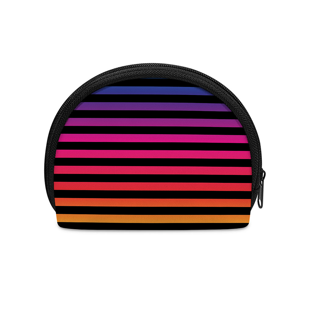 Rainbow Striped Pattern Print Coin Purse