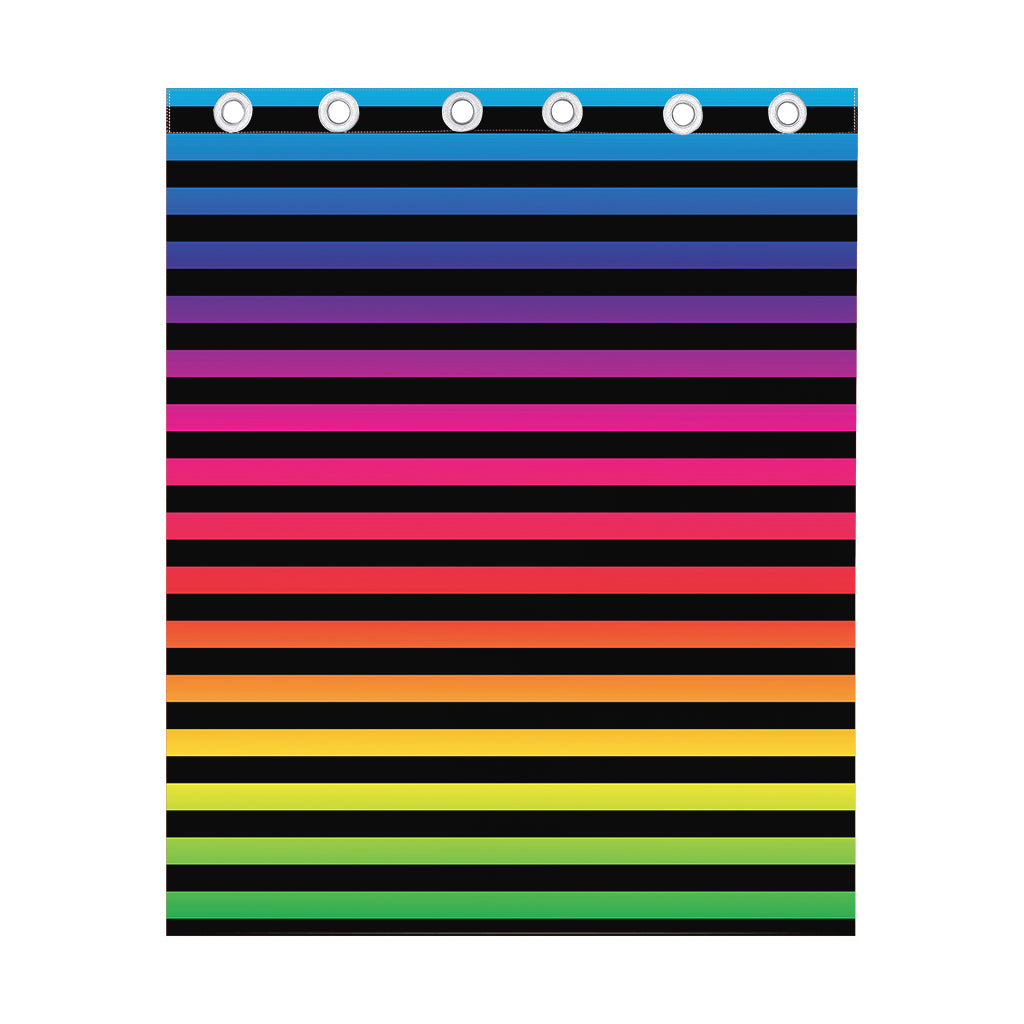 Rainbow Striped Pattern Print Curtain