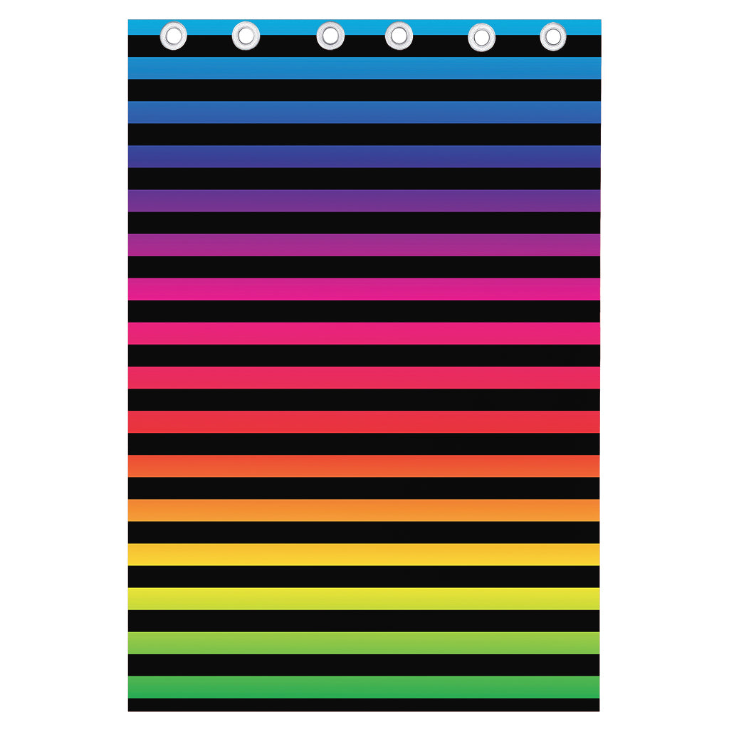 Rainbow Striped Pattern Print Curtain