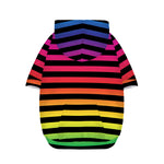 Rainbow Striped Pattern Print Dog Zip Up Hoodie