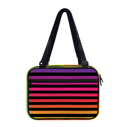 Rainbow Striped Pattern Print Double Strap Bible Bag