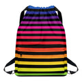 Rainbow Striped Pattern Print Drawstring Backpack