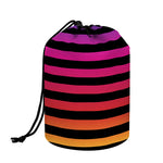 Rainbow Striped Pattern Print Drawstring Makeup Bag