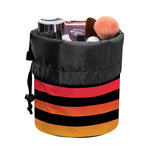 Rainbow Striped Pattern Print Drawstring Makeup Bag
