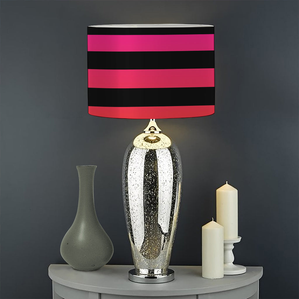 Rainbow Striped Pattern Print Drum Lamp Shade