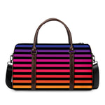 Rainbow Striped Pattern Print Duffle Bag