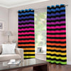 Rainbow Striped Pattern Print Extra Wide Grommet Curtains