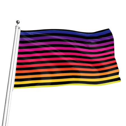 Rainbow Striped Pattern Print Flag
