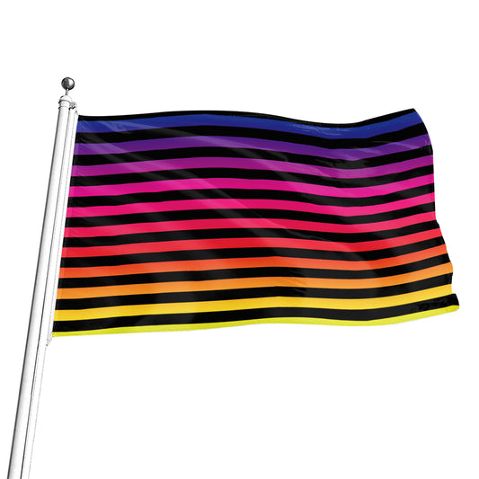 Rainbow Striped Pattern Print Flag