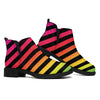 Rainbow Striped Pattern Print Flat Ankle Boots