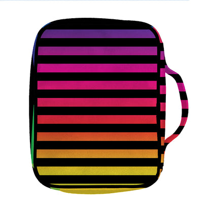 Rainbow Striped Pattern Print Front Pocket Bible Bag