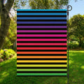 Rainbow Striped Pattern Print Garden Flag