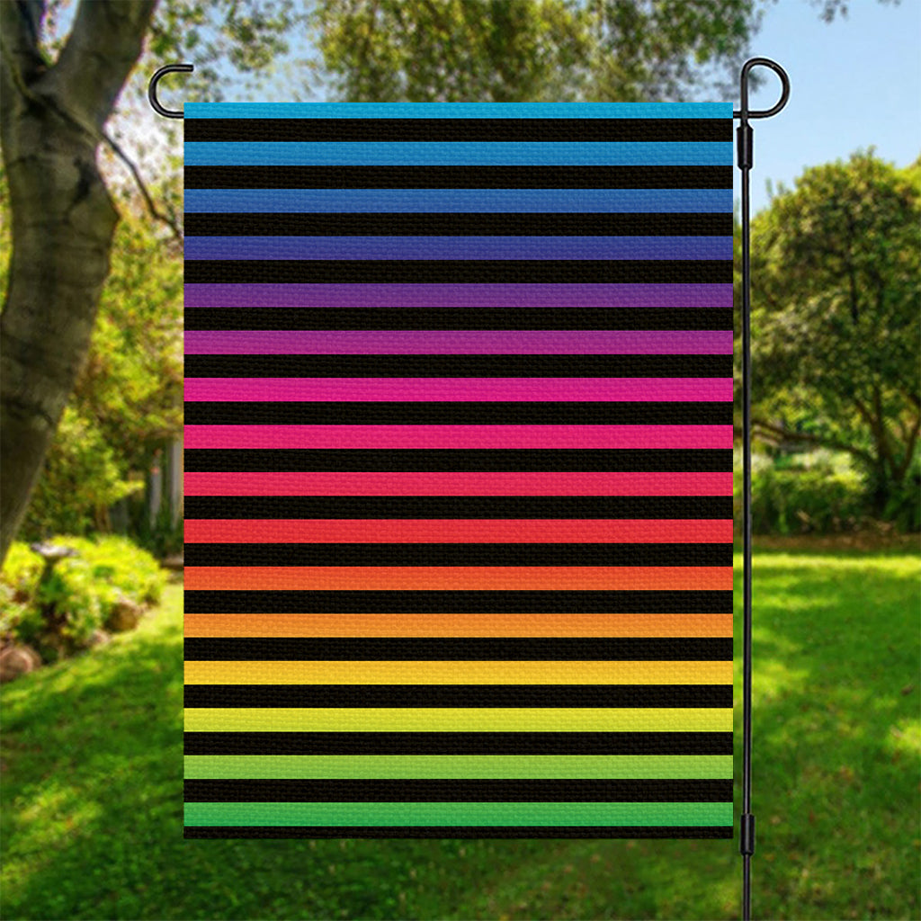 Rainbow Striped Pattern Print Garden Flag