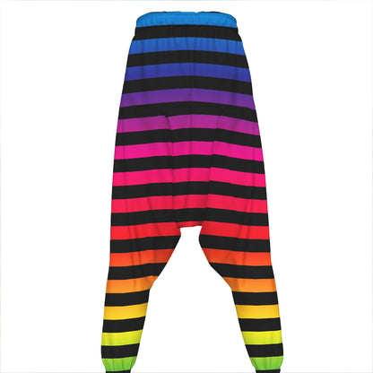 Rainbow Striped Pattern Print Hammer Pants