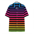 Rainbow Striped Pattern Print Hawaiian Shirt