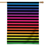 Rainbow Striped Pattern Print House Flag