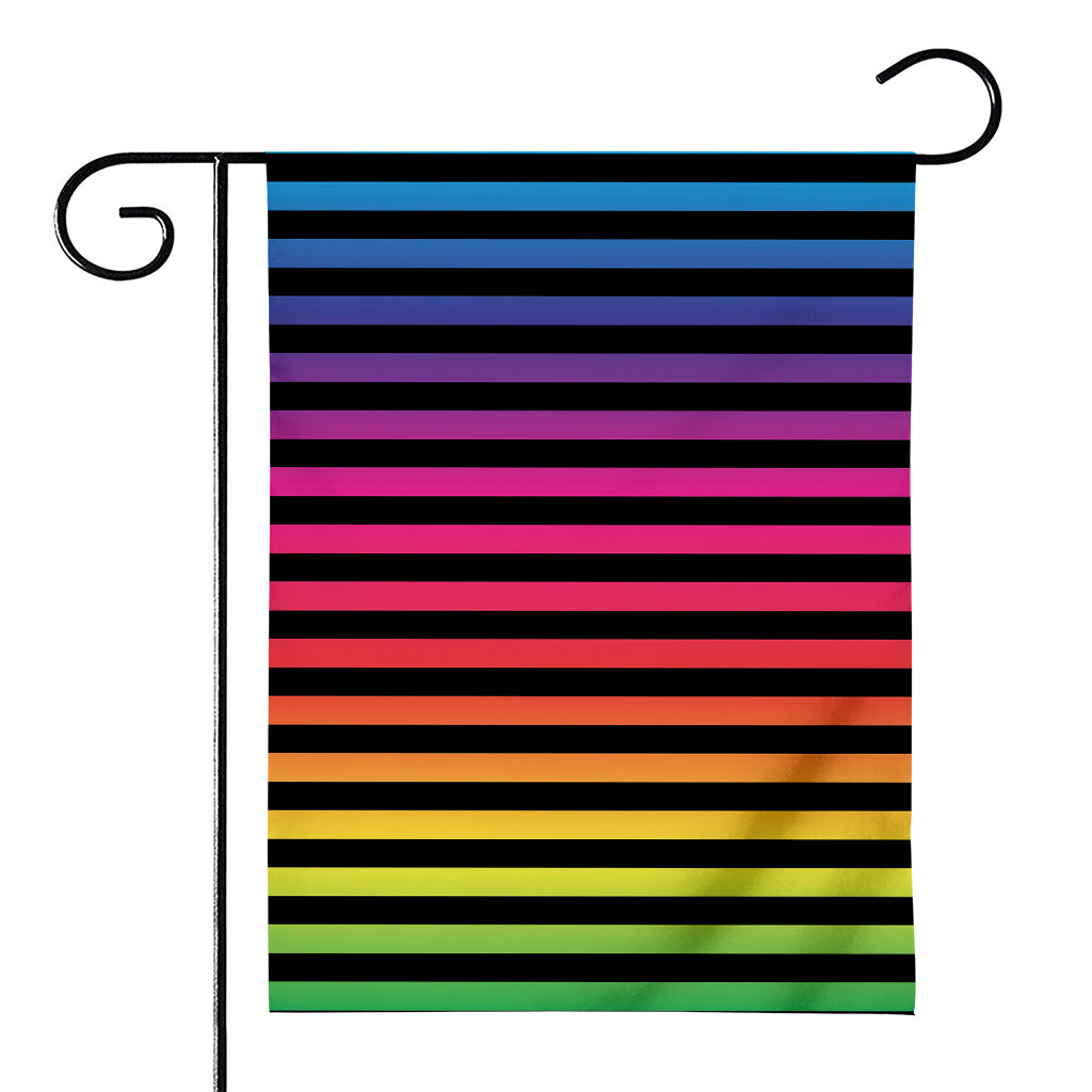 Rainbow Striped Pattern Print House Flag