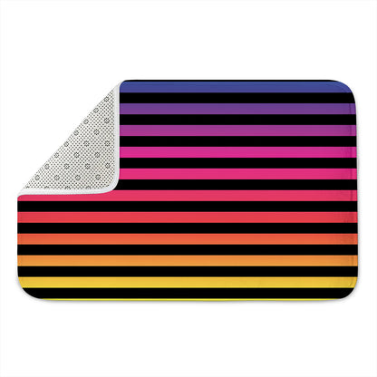 Rainbow Striped Pattern Print Indoor Door Mat