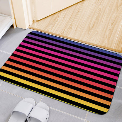 Rainbow Striped Pattern Print Indoor Door Mat