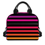 Rainbow Striped Pattern Print Insulated Lunch Bag