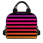 Rainbow Striped Pattern Print Insulated Lunch Bag