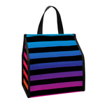 Rainbow Striped Pattern Print Insulated Lunch Tote