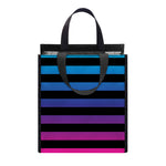 Rainbow Striped Pattern Print Insulated Lunch Tote
