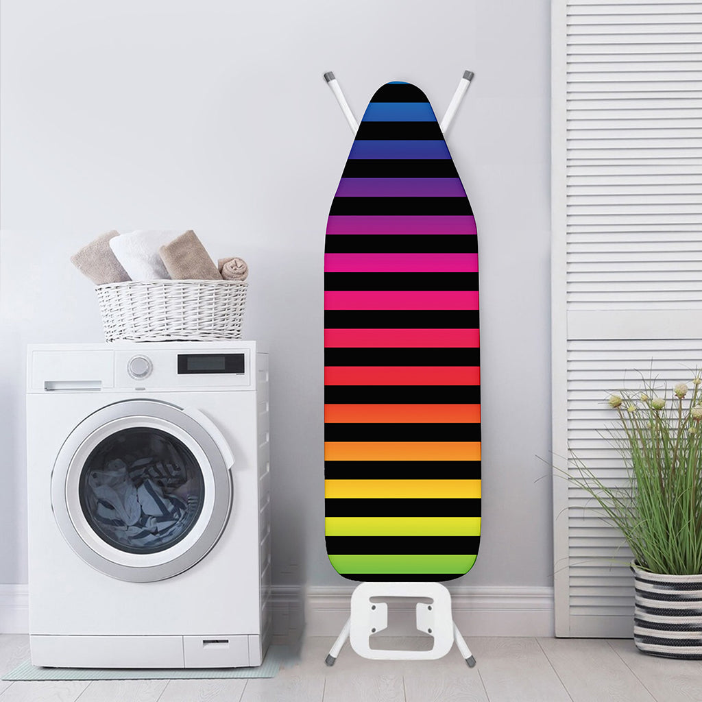 Rainbow Striped Pattern Print Ironing Board Cover