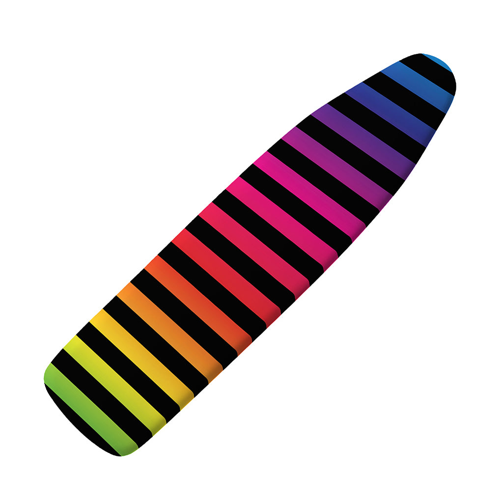 Rainbow Striped Pattern Print Ironing Board Cover