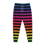 Rainbow Striped Pattern Print Jogger Pants