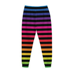 Rainbow Striped Pattern Print Jogger Pants