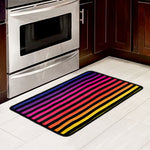 Rainbow Striped Pattern Print Kitchen Mat