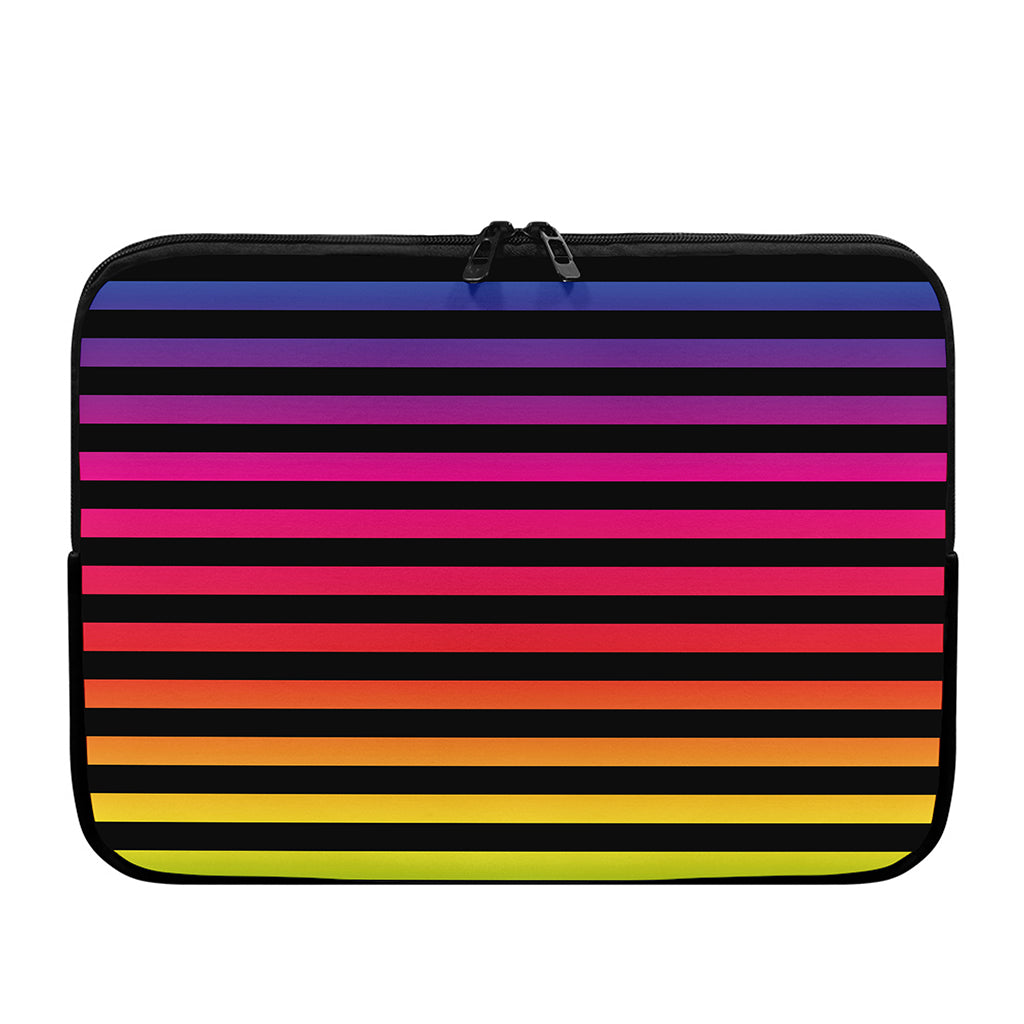 Rainbow Striped Pattern Print Laptop Sleeve