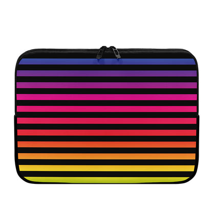 Rainbow Striped Pattern Print Laptop Sleeve