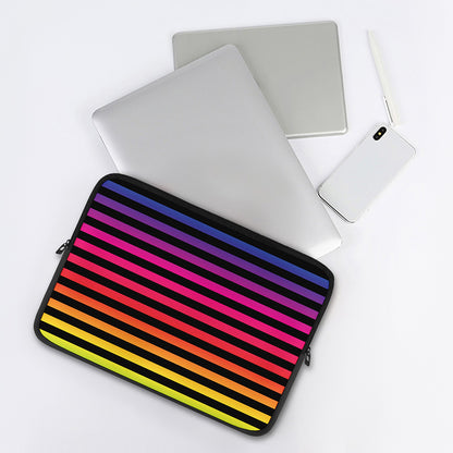 Rainbow Striped Pattern Print Laptop Sleeve
