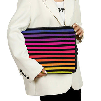 Rainbow Striped Pattern Print Laptop Sleeve
