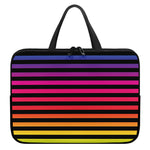 Rainbow Striped Pattern Print Laptop Sleeve With Handle