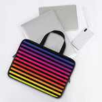 Rainbow Striped Pattern Print Laptop Sleeve With Handle