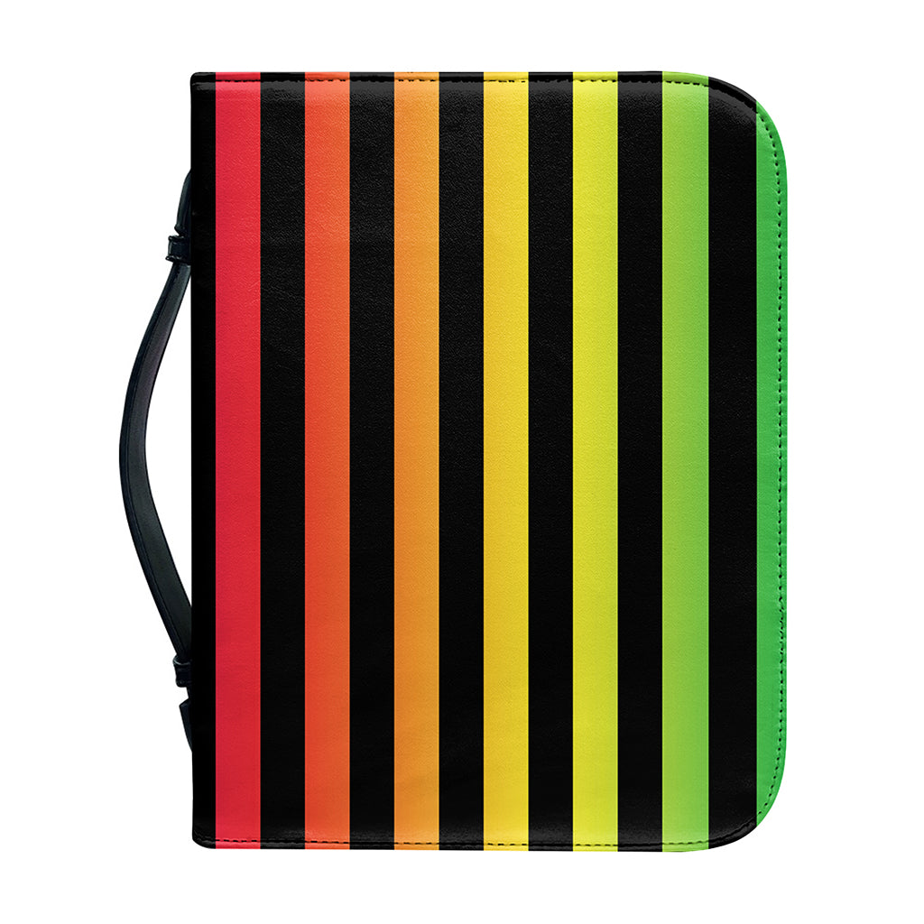 Rainbow Striped Pattern Print Leather Bible Cover