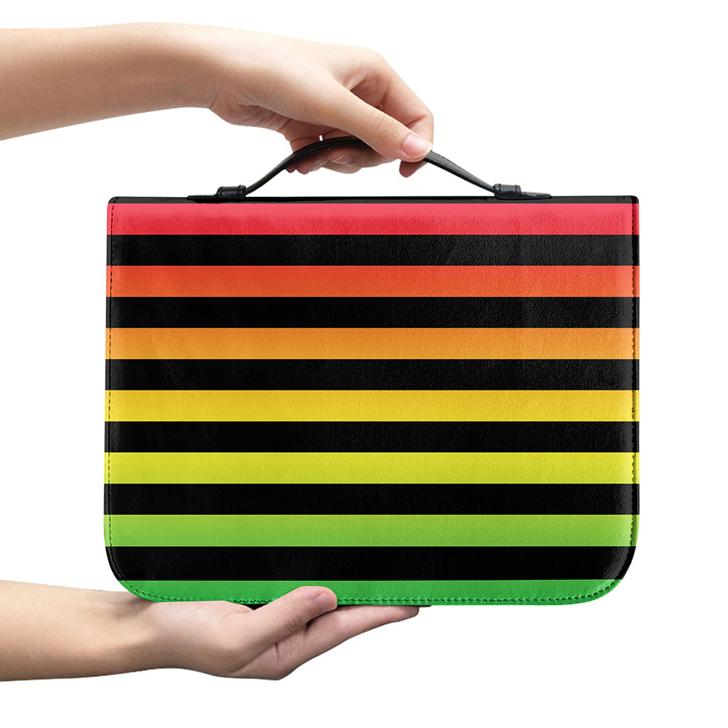 Rainbow Striped Pattern Print Leather Bible Cover