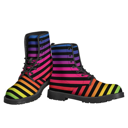Rainbow Striped Pattern Print Backpack