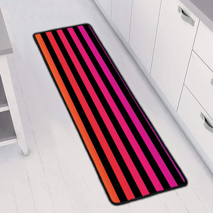 Rainbow Striped Pattern Print Long Kitchen Mat