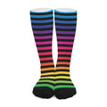 Rainbow Striped Pattern Print Long Socks